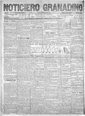 'Noticiero Granadino' - Año VIII Número 2599  - 1911 Septiembre 21