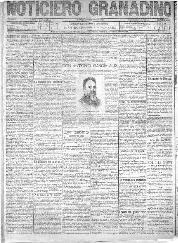 'Noticiero Granadino' - Año VIII Número 2609  - 1911 Octubre 01