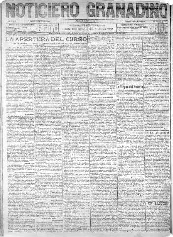 'Noticiero Granadino' - Año VIII Número 2611  - 1911 Octubre 03