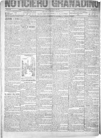 'Noticiero Granadino' - Año VIII Número 2615  - 1911 Octubre 07
