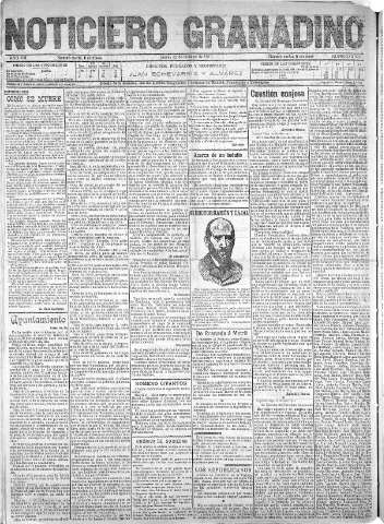 'Noticiero Granadino' - Año VIII Número 2620  - 1911 Octubre 12