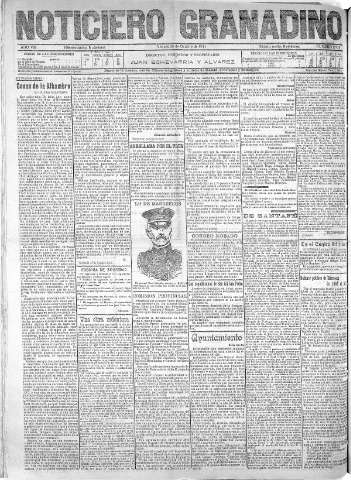 'Noticiero Granadino' - Año VIII Número 2628  - 1911 Octubre 20