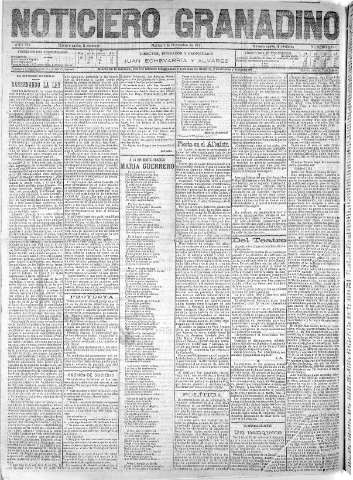 'Noticiero Granadino' - Año VIII Número 2647  - 1911 Noviembre 07