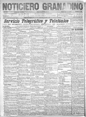 'Noticiero Granadino' - Año VIII Número 26413  - 1911 Noviembre 13