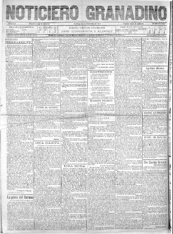 'Noticiero Granadino' - Año VIII Número 2665  - 1911 Noviembre 26