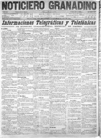 'Noticiero Granadino' - Año VIII Número 2680  - 1911 Diciembre 11