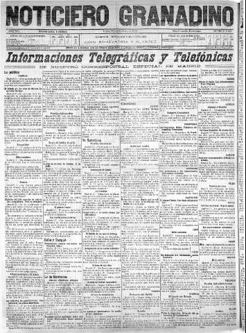 'Noticiero Granadino' - Año VIII Número 2687  - 1911 Diciembre 18