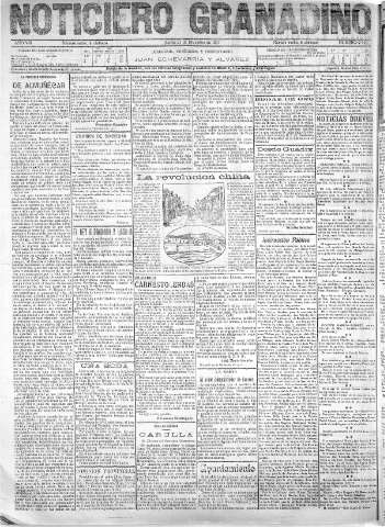 'Noticiero Granadino' - Año VIII Número 2690  - 1911 Diciembre 21