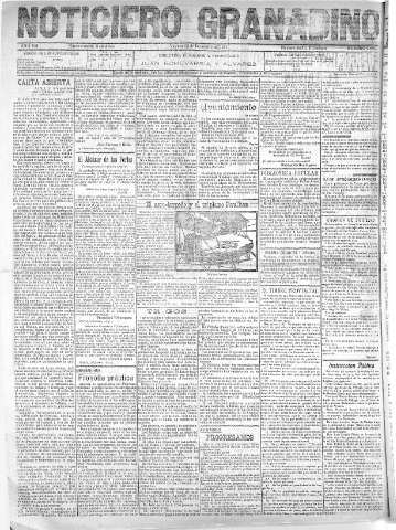 'Noticiero Granadino' - Año VIII Número 2691  - 1911 Diciembre 22