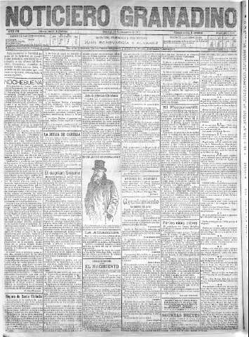'Noticiero Granadino' - Año VIII Número 2693  - 1911 Diciembre 24