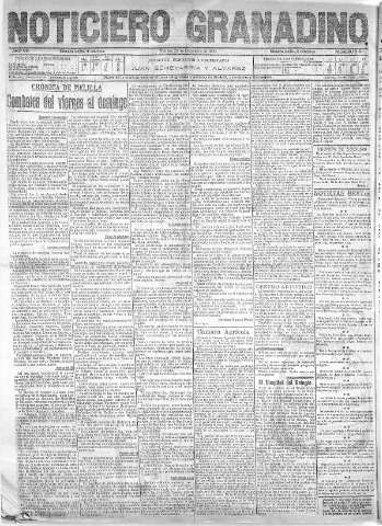 'Noticiero Granadino' - Año VIII Número 2697  - 1911 Diciembre 29