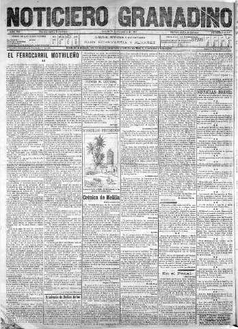 'Noticiero Granadino' - Año VIII Número 2698  - 1911 Diciembre 30