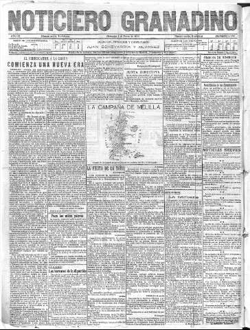 'Noticiero Granadino' - Año IX Número 2702  - 1912 Enero 03