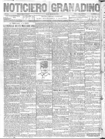 'Noticiero Granadino' - Año IX Número 2703  - 1912 Enero 04