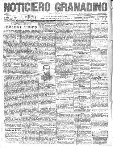 'Noticiero Granadino' - Año IX Número 2726  - 1912 Enero 27