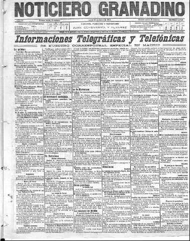 'Noticiero Granadino' - Año IX Número 2728  - 1912 Enero 29