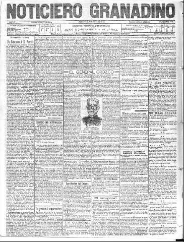 'Noticiero Granadino' - Año IX Número 2737  - 1912 Febrero 07