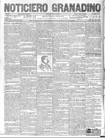 'Noticiero Granadino' - Año IX Número 2738  - 1912 Febrero 08