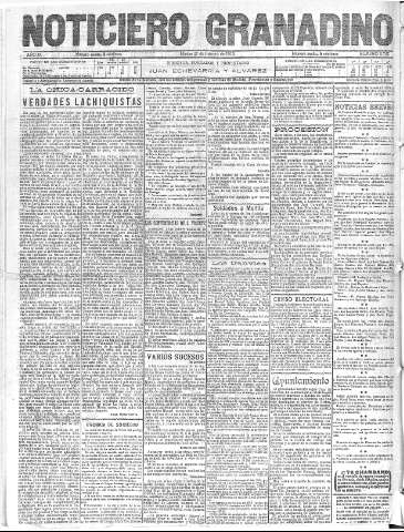 'Noticiero Granadino' - Año IX Número 2757  - 1912 Febrero 27