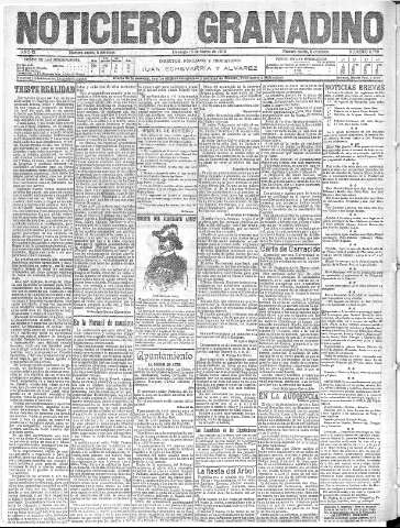'Noticiero Granadino' - Año IX Número 2770  - 1912 Marzo 11