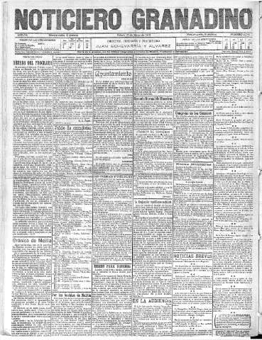 'Noticiero Granadino' - Año IX Número 2782  - 1912 Marzo 23
