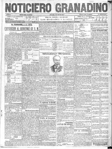 'Noticiero Granadino' - Año IX Número 2806  - 1912 Abril 17