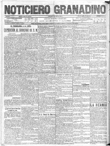 'Noticiero Granadino' - Año IX Número 2810  - 1912 Abril 21