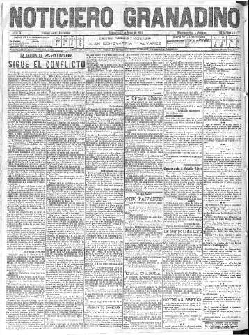 'Noticiero Granadino' - Año IX Número 2847  - 1912 Mayo 29