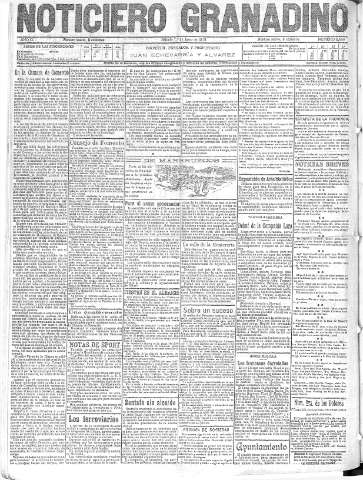 'Noticiero Granadino' - Año IX Número 2850  - 1912 Junio 01