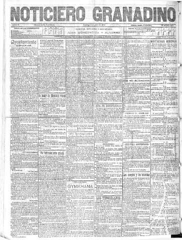 'Noticiero Granadino' - Año IX Número 2851  - 1912 Junio 02