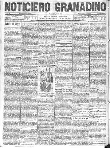 'Noticiero Granadino' - Año IX Número 2856  - 1912 Junio 07
