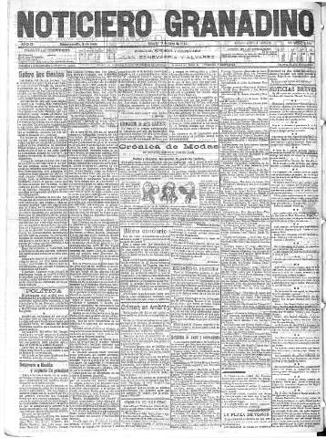 'Noticiero Granadino' - Año IX Número 2863  - 1912 Junio 15