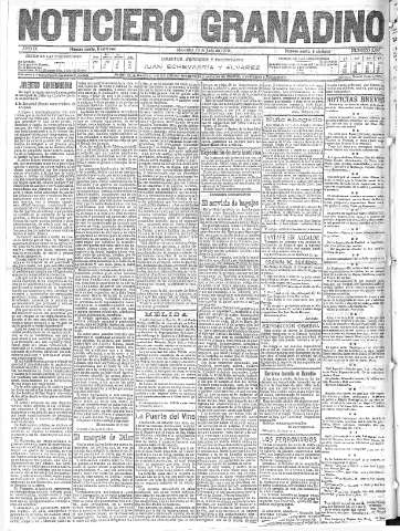 'Noticiero Granadino' - Año IX Número 2867  - 1912 Junio 19