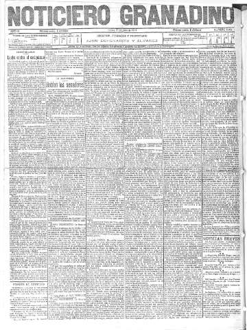 'Noticiero Granadino' - Año IX Número 2868  - 1912 Junio 20