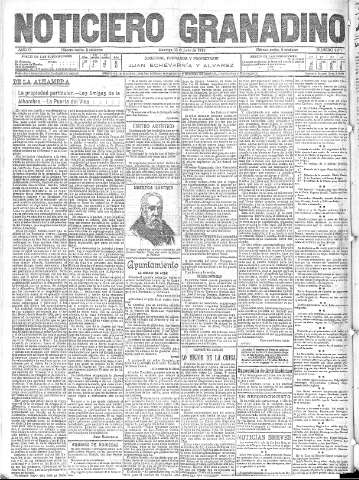 'Noticiero Granadino' - Año IX Número 2871  - 1912 Junio 23