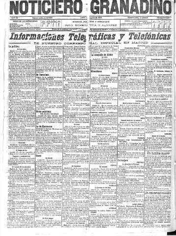 'Noticiero Granadino' - Año IX Número 2872  - 1912 Junio 24