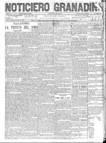 'Noticiero Granadino' - Año IX Número 2878  - 1912 Junio 30