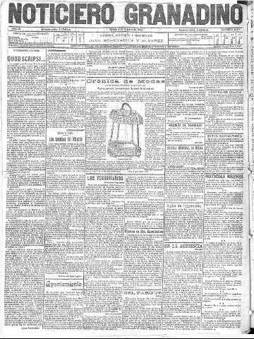 'Noticiero Granadino' - Año IX Número 2975  - 1912 Octubre 05