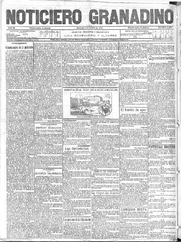 'Noticiero Granadino' - Año IX Número 2979  - 1912 Octubre 09
