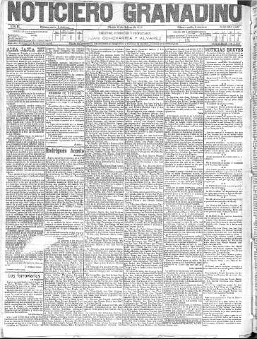 'Noticiero Granadino' - Año IX Número 2982  - 1912 Octubre 12