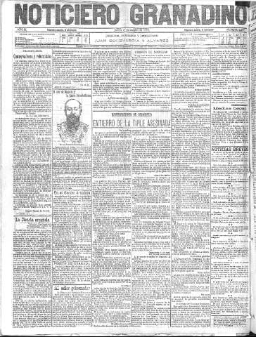 'Noticiero Granadino' - Año IX Número 2987  - 1912 Octubre 17