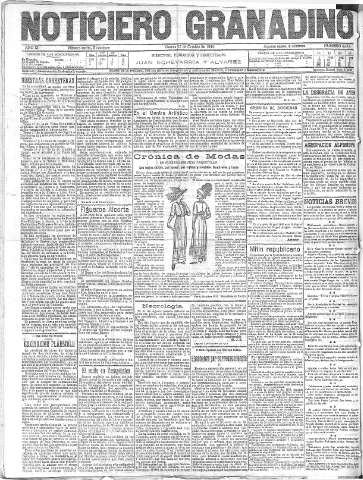 'Noticiero Granadino' - Año IX Número 2995  - 1912 Octubre 25