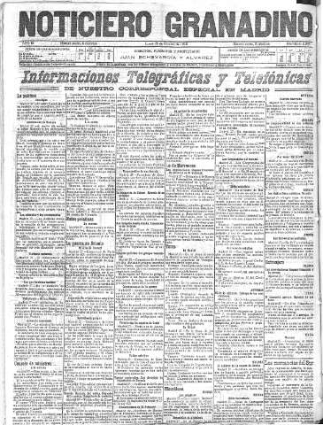 'Noticiero Granadino' - Año IX Número 2998  - 1912 Octubre 28
