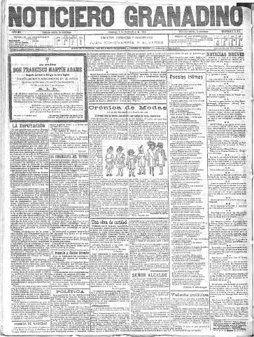 'Noticiero Granadino' - Año IX Número 3004  - 1912 Noviembre 03