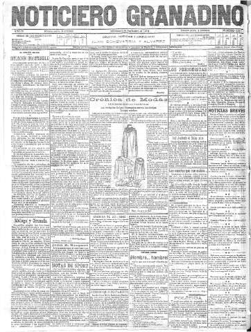 'Noticiero Granadino' - Año IX Número 3007  - 1912 Noviembre 06