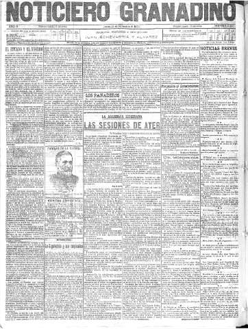 'Noticiero Granadino' - Año IX Número 3022  - 1912 Noviembre 21