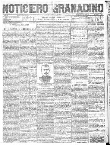'Noticiero Granadino' - Año IX Número 3038  - 1912 Diciembre 07