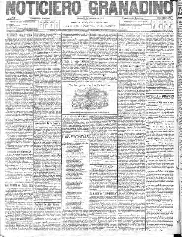 'Noticiero Granadino' - Año IX Número 3051  - 1912 Diciembre 20