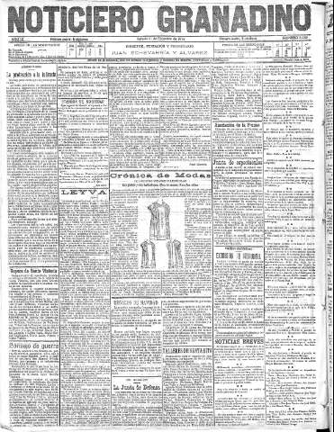 'Noticiero Granadino' - Año IX Número 3052  - 1912 Diciembre 21