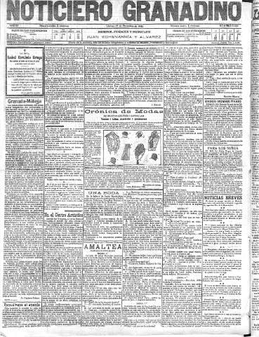 'Noticiero Granadino' - Año IX Número 3057  - 1912 Diciembre 27